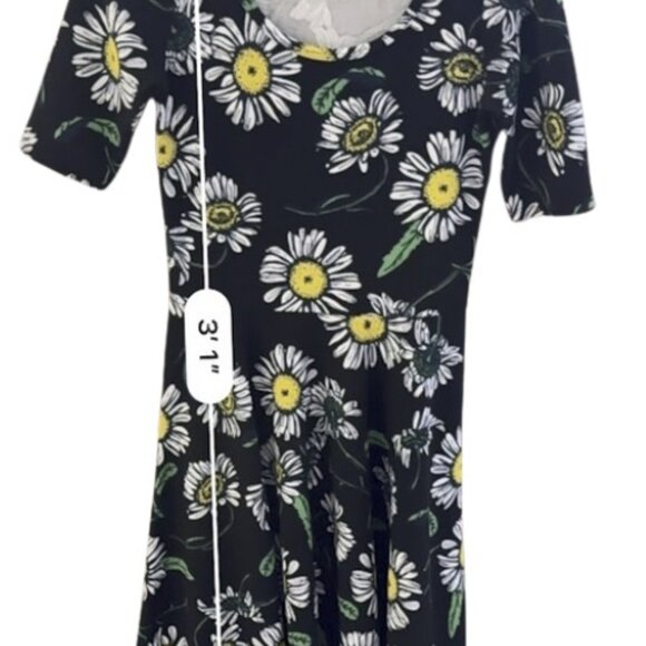 LuLaRoe Navy Blue Nichole Dress with Daisies Pattern - Picture 4 of 6